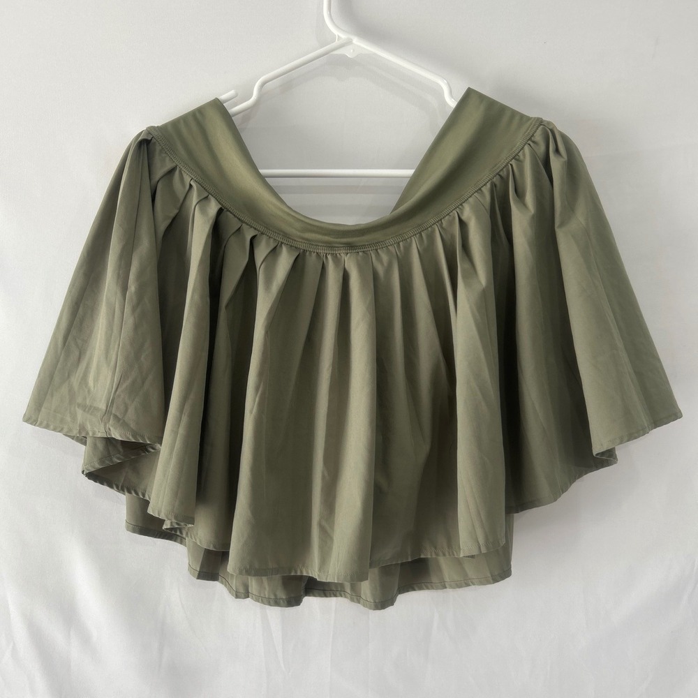 No Boundaries Olive Green Pleated Skort XXL 19 Wide Waistband Mini Skirt Shorts